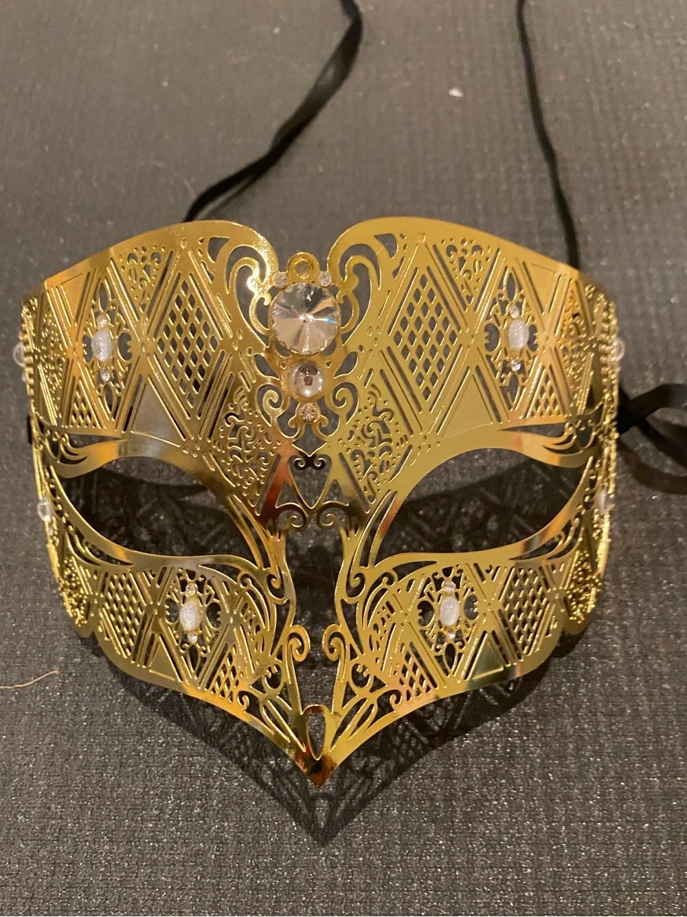 Like New. Absolutely Stunning Gold Venetian Filigree Masquerade Mask for Men